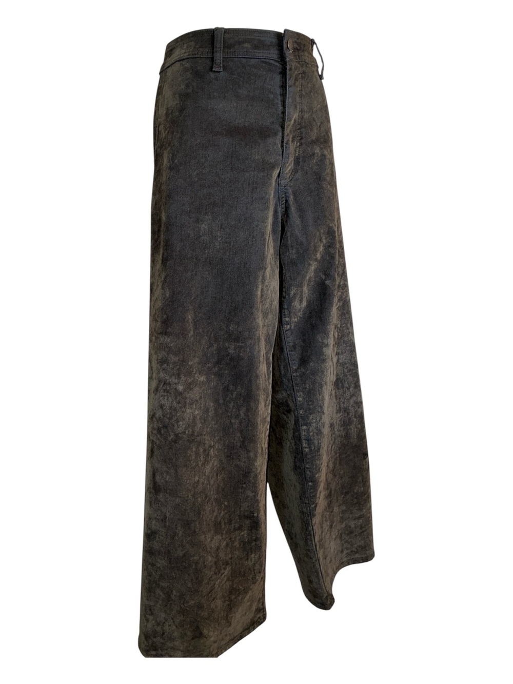 Universal Thread wide leg jeans women's 14, dark olive green, velveteen finish.